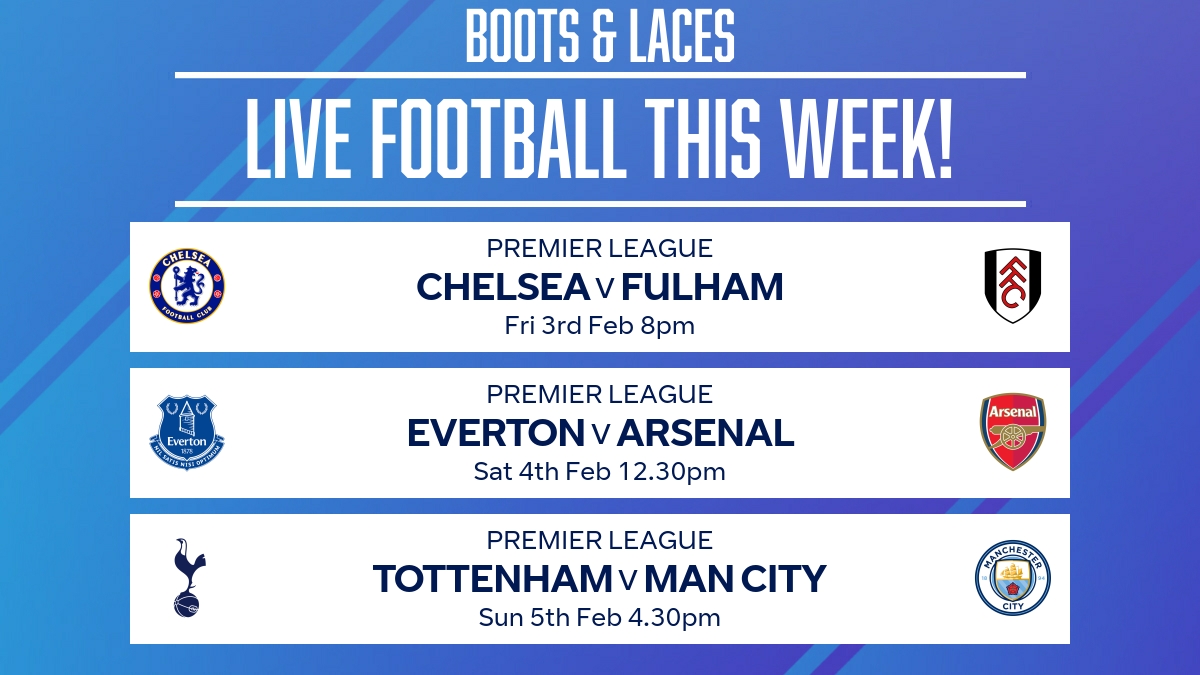 Live Football This Weekend At Boots and Laces