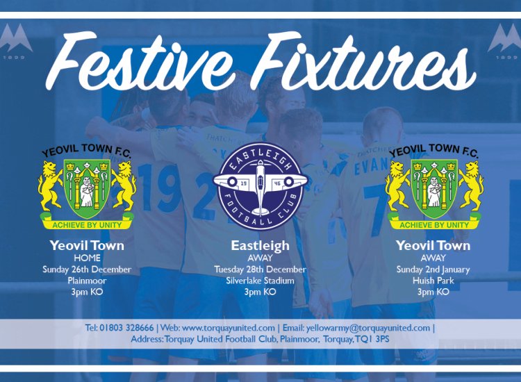 Book Your Tickets NOW For Our Festive Fixtures! Torquay United