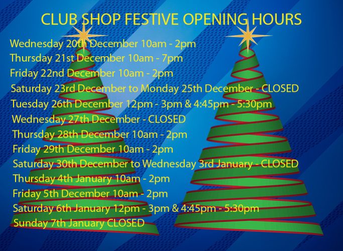 Tuafc Club Shop Festive Hours Torquay United