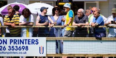 Torquay United fans during the Pre Season Friendly match between Buckland Athletic and Torquay United at The VX3 Stadium, Homers Heath, Newton Abbot, Devon on Saturday 12 July 2025. Photo: Frankie OKeeffe/PPAUK