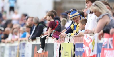 Torquay United fans during the National League South Match between Chesham United and Torquay United at The Meadow, Chesham on 26 August 2024. Photo: Josh Smith/PPAUK