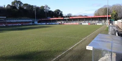 The Crabble Athletic Ground ahead of the postponed National League South Match between Dover Athletic and Torquay United at Crabble Athletic Ground, Dover on 3 January 2026 (Photo: Josh Smith/PPAUK)