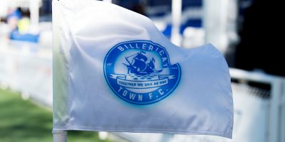 A flag blows before the Vanarama National League South match between Billericay Town and Torquay United at the AGP Arena, Billericay, Essex on Saturday 8 March - PHOTO: Micah Crook/PPAUK