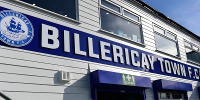 General view of the APG Arena before the Vanarama National League South match between Billericay Town and Torquay United at the AGP Arena, Billericay, Essex on Saturday 8 March - PHOTO: Micah Crook/PPAUK