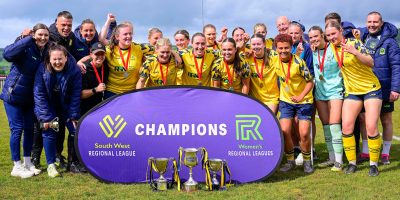 Torquay United Women 2025/2026 season Treble Winners - Winning the County Cup, League Cup and the League during the  MJM Sports League Cup Final  Match between Torquay United Women and Poole Town Ladies at Bishops Lydeard FC on 17 May 2026. Photo: Tom Sandberg/PPAUK