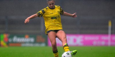 Roxy Thomas of Torquay United Women during the Shield Services Group South West Regional Womens Football League Premier match between Torquay United Women and Sherborne Town Ladies at Plainmoor, Torquay on Sunday 14th September 2025 - PHOTO: Frankie OKeeffe/PPAUK