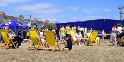 Fan zone during the National League South match between Torquay United and Enfield Town at Plainmoor, Torquay on Saturday 9th August 2025 - PHOTO: Frankie OKeeffe/PPAUK