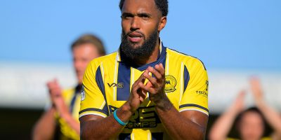 Deon Moore of Torquay United during the National League South match between Torquay United and Folkestone Invicta at Plainmoor, Torquay on Saturday 5th September 2026 - PHOTO: Frankie OKeeffe/PPAUK
