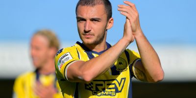 Sonny Blu Lo-Everton of Torquay United during the National League South match between Torquay United and Folkestone Invicta at Plainmoor, Torquay on Saturday 5th September 2026 - PHOTO: Frankie OKeeffe/PPAUK