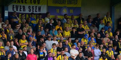 Torquay United fans during the National League South match between Torquay United and Hampton & Richmond Borough at Plainmoor, Torquay on Saturday 29th August 2026 - PHOTO: Frankie OKeeffe/PPAUK