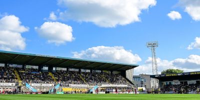 Torquay United fans at a packed Plainmoor during the National League South match between Torquay United and Hemel Hempstead Town at Plainmoor, Torquay on Saturday 18th April 2026 - PHOTO: Frankie OKeeffe/PPAUK