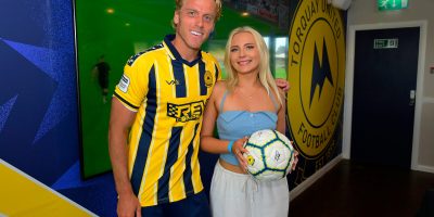 Man of the Match, Jake Wannell of Torquay United, during the National League South match between Torquay United and Horsham at Plainmoor, Torquay on Saturday 8th August 2026 - PHOTO: Frankie OKeeffe/PPAUK