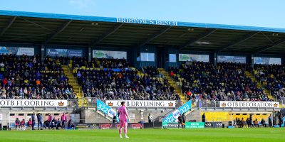 Torquay United fans during the National League South match between Torquay United and Horsham at Plainmoor, Torquay on Saturday 28th March 2026 - PHOTO: Frankie OKeeffe/PPAUK