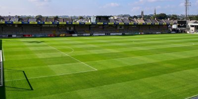 General view of Plainmoor during the pre season friendly match between Torquay United and Plymouth Argyle at Plainmoor Torquay, Devon on Saturday 23rd July 2025 - PHOTO: Frankie OKeeffe/PPAUK