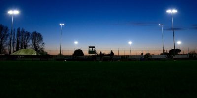General View of the Optima Stadium as the sunsets during the National League South Match between Weston Super Mare and Torquay United at The Optima Stadium on 25 February 2025. Photo: Tom Sandberg/PPAUK