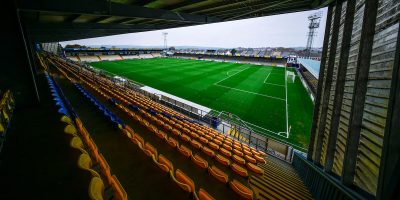 General view of the stands ahead of the South West Regional Womens Premier League match between Torquay United Women and Pucklechurch Sports Ladies at Plainmoor, Torquay, 12th October 2025 - PHOTO: Phil Mingo/PPAUK