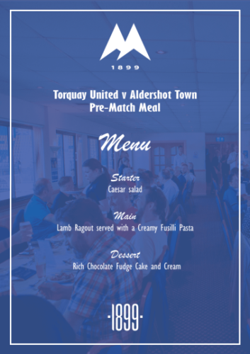 1st Nov Aldershot Menu